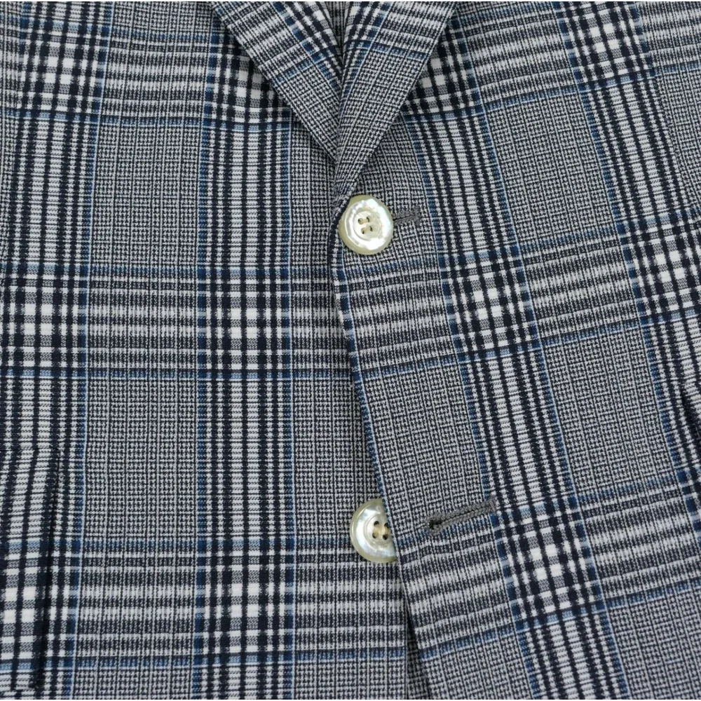 VTG 1970s Plaid 2 Pc Suit 38R 33 x33 Flare Leg Retro Griffon Allens USA Made